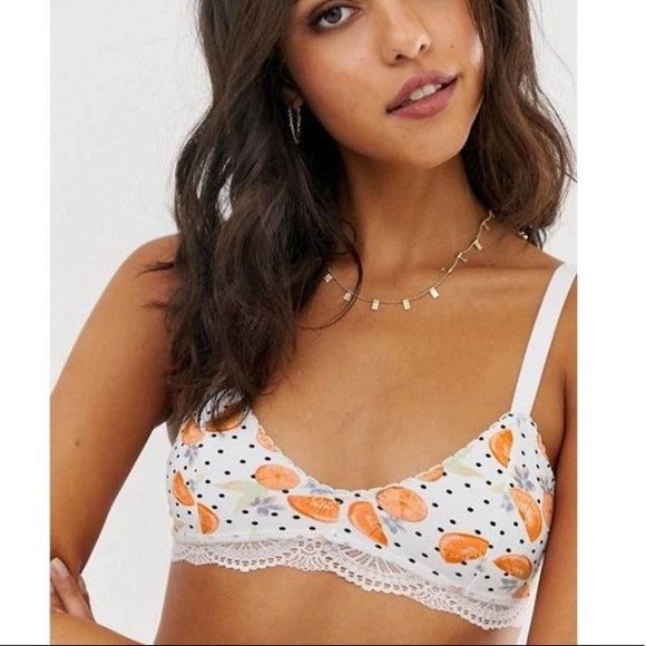 Free People Other - Free People Mari Fruit Print Printed Bralette NWT ivory combo